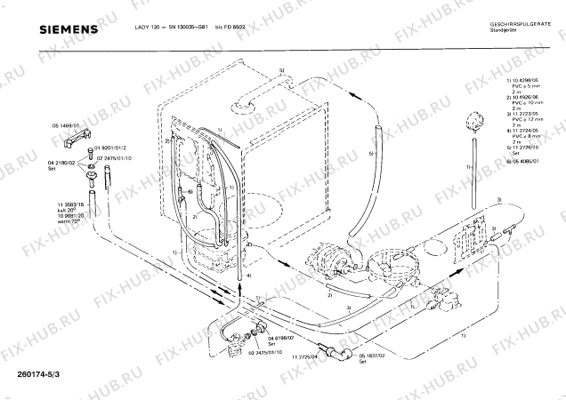 Взрыв-схема посудомоечной машины Siemens SN130035 - Схема узла 03