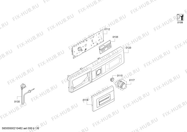 Схема №1 WLL24146OE Serie|4 с изображением Панель управления для стиралки Bosch 11027113
