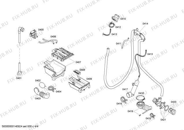 Взрыв-схема стиральной машины Bosch WLM24468TI - Схема узла 04