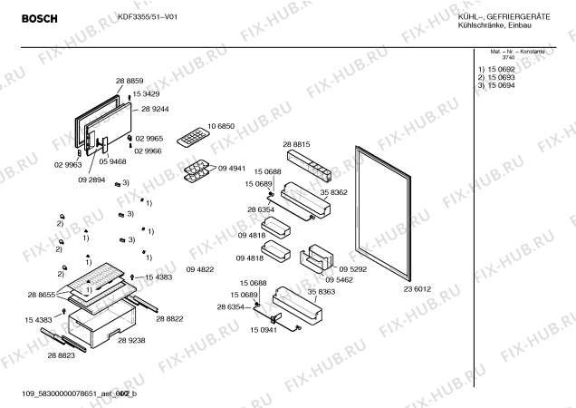 Схема №1 KDF3355 с изображением Инструкция по эксплуатации для холодильной камеры Siemens 00525859