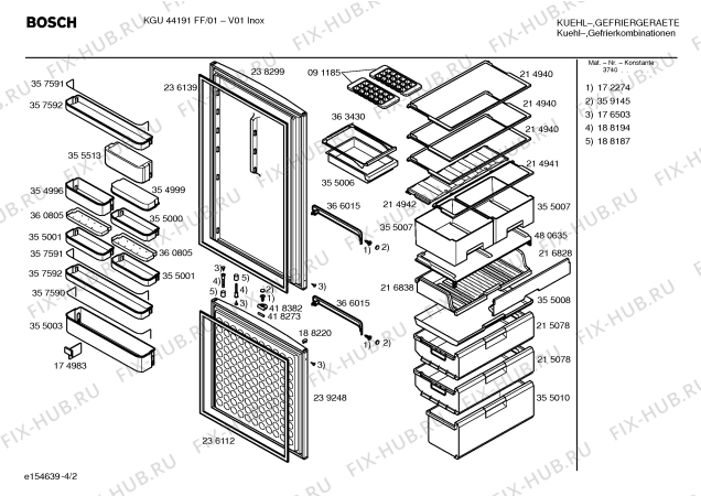 Взрыв-схема холодильника Bosch KGU44191FF - Схема узла 02