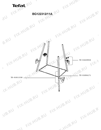 Взрыв-схема гриля Tefal BG122312/11A - Схема узла 4P004576.0P2