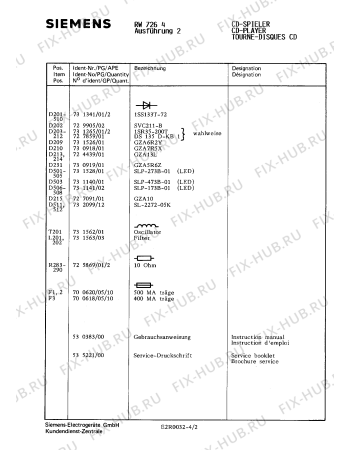 Взрыв-схема аудиотехники Siemens RW7264 - Схема узла 02