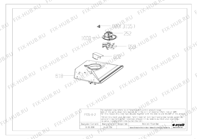 Схема №1 OIG 24101 B (7751388358) с изображением Панель для плиты (духовки) Beko 210441754