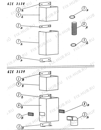 Взрыв-схема вытяжки Alno AEF3120N - Схема узла Section 2