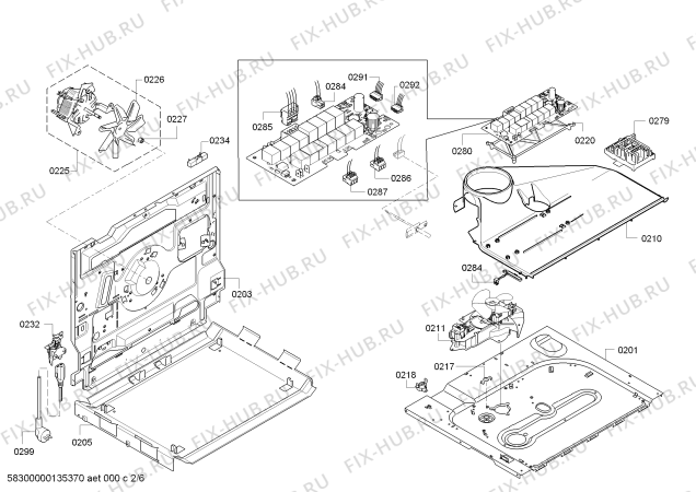 Взрыв-схема плиты (духовки) Bosch HBL36B650 - Схема узла 02