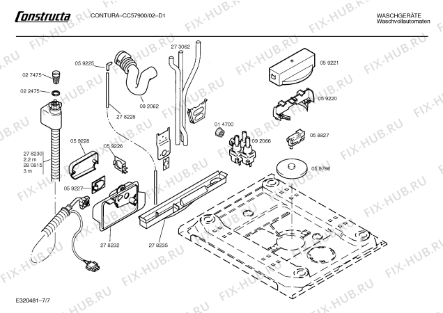 Схема №2 CC57900 CONTURA с изображением Панель для стиралки Bosch 00281830