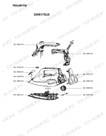 Схема №1 DW9175U5 с изображением Ручка для электроутюга Rowenta RS-DW0239