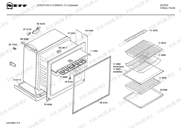 Взрыв-схема плиты (духовки) Neff E1120N0 JOKER 129 - Схема узла 04