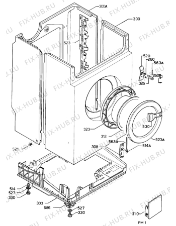 Взрыв-схема стиральной машины Zoppas PR42S - Схема узла Cabinet + armatures