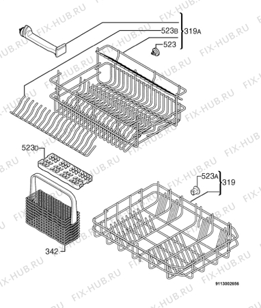 Взрыв-схема посудомоечной машины Atag VA4011DTUU/A03 - Схема узла Basket 160