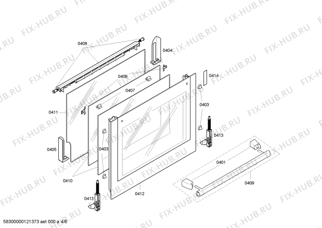 Взрыв-схема плиты (духовки) Bosch HBN38075H - Схема узла 04