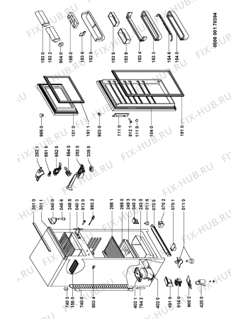 Схема №1 KDA 2400/3 с изображением Дверца для холодильной камеры Whirlpool 481244269351