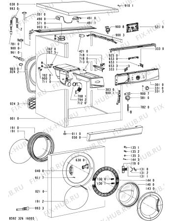 Схема №1 AWO/D 43105 с изображением Обшивка для стиралки Whirlpool 481245310982