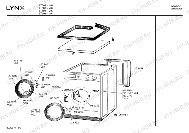 Схема №1 LT503/1 LT503 с изображением Переключатель для стиралки Bosch 00037574