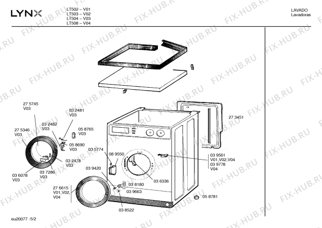 Схема №1 LT512 с изображением Вставка для стиральной машины Bosch 00036035