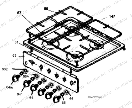 Взрыв-схема плиты (духовки) Electrolux EKG551101W - Схема узла Section 4