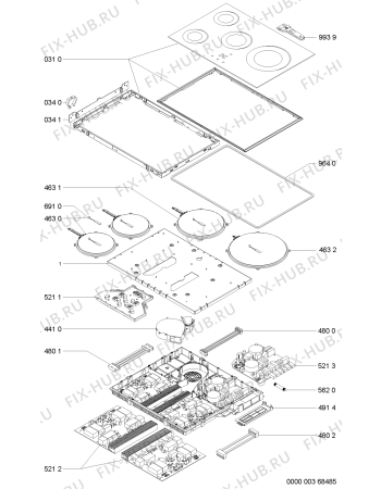 Схема №1 AKT 970/IX с изображением Поверхность для электропечи Whirlpool 481244039943