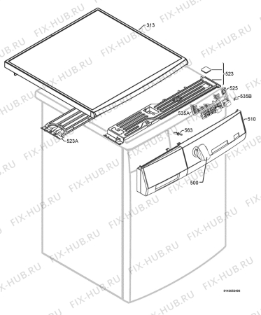 Взрыв-схема стиральной машины Electrolux WAL7E101 - Схема узла Command panel 037