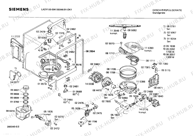 Схема №1 SN130346 с изображением Панель для посудомоечной машины Siemens 00116917