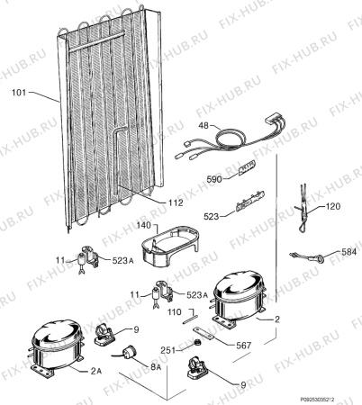 Взрыв-схема холодильника Aeg Electrolux S70272KG18 - Схема узла Cooling system 017