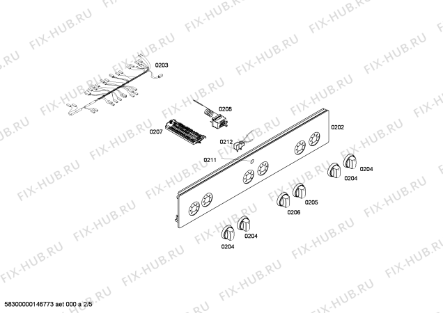 Схема №1 HR525213T с изображением Панель управления для плиты (духовки) Siemens 00679626