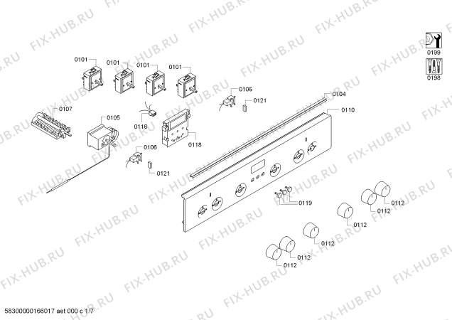 Схема №1 PHCB154155 с изображением Стеклокерамика для духового шкафа Bosch 00712088