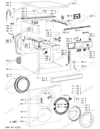 Схема №1 WAK 6690 с изображением Модуль (плата) для стиралки Whirlpool 480111102555