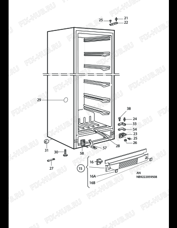 Взрыв-схема холодильника Aeg Electrolux A70318-GS2 - Схема узла C10 Cabinet