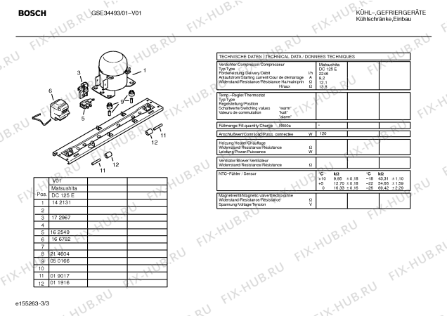 Взрыв-схема холодильника Bosch GSE34493 - Схема узла 03