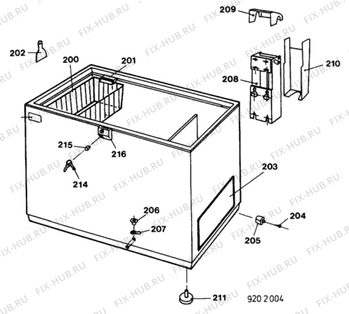 Взрыв-схема холодильника Zoppas PK311 - Схема узла C30 Cabinet/interior B