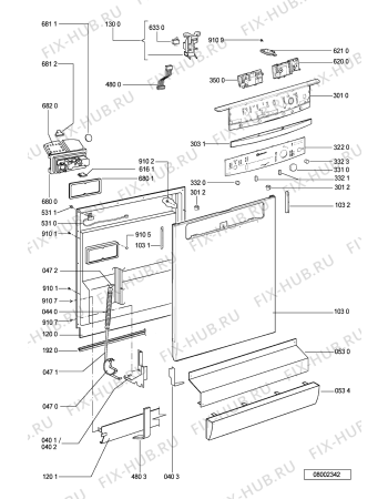 Схема №1 GSF 2956 SW с изображением Блок управления для посудомоечной машины Whirlpool 481227658127