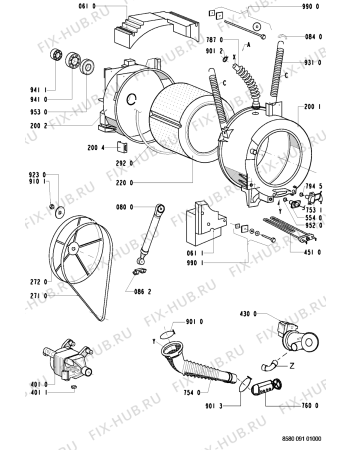 Схема №1 AWP 092 с изображением Ручка (крючок) люка для стиралки Whirlpool 481949878503