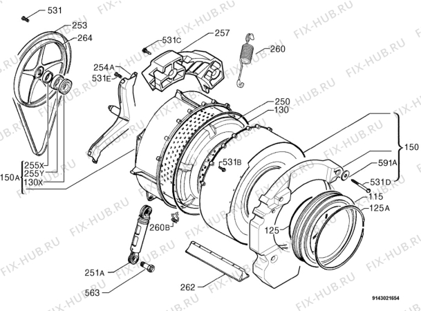 Взрыв-схема стиральной машины Zanussi ZWG5141 - Схема узла Functional parts 267