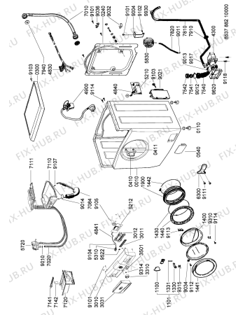 Схема №1 AWG 310 D CE с изображением Модуль (плата) для стиралки Whirlpool 481221470857