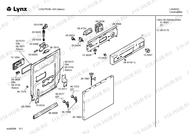 Схема №1 3VSAU1TRA 2002 с изображением Кабель для посудомойки Bosch 00287887