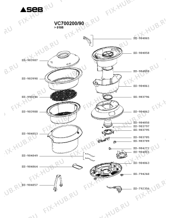 Схема №1 VC700200/90 с изображением Другое для мультиварки (пароварки) Seb SS-984850