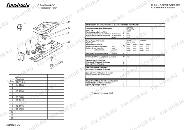 Взрыв-схема холодильника Constructa CE40070 - Схема узла 02