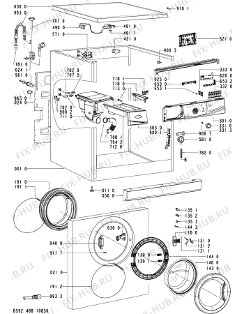 Схема №1 AWO/D 6210 с изображением Обшивка для стиральной машины Whirlpool 481245310962