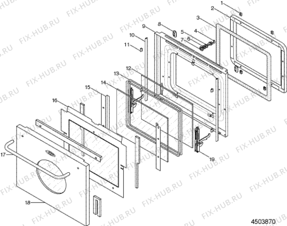 Взрыв-схема плиты (духовки) Whirlpool ERP60 (F023957) - Схема узла