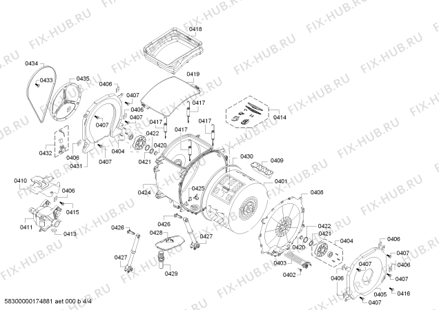 Взрыв-схема стиральной машины Bosch WOT20295 Maxx 6 - Схема узла 04