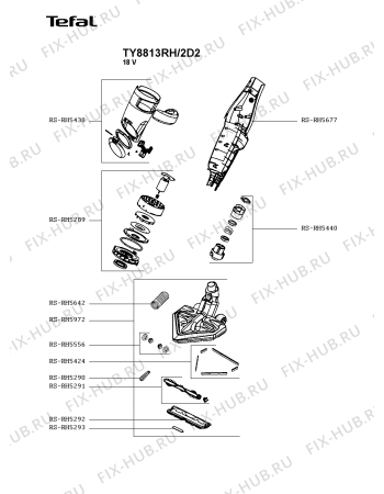 Взрыв-схема пылесоса Tefal TY8813RH/2D2 - Схема узла WP005781.2P2