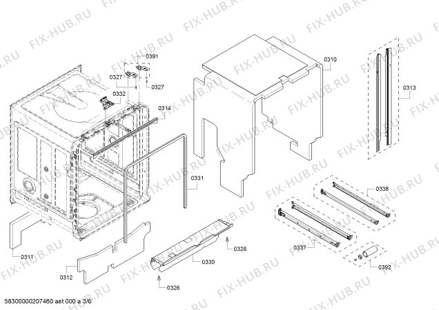 Взрыв-схема посудомоечной машины Bosch SHP865WG5N SilencePlus 44dBA - Схема узла 03