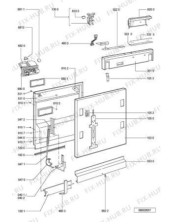 Схема №1 GSXS 7321 с изображением Панель для посудомоечной машины Whirlpool 481245371571