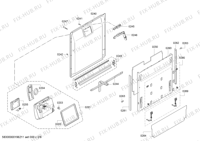 Схема №1 SX66P030EU с изображением Силовой модуль запрограммированный для посудомойки Bosch 12015474