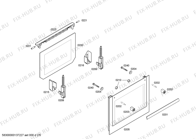 Взрыв-схема плиты (духовки) Bosch HBA43S420E - Схема узла 02