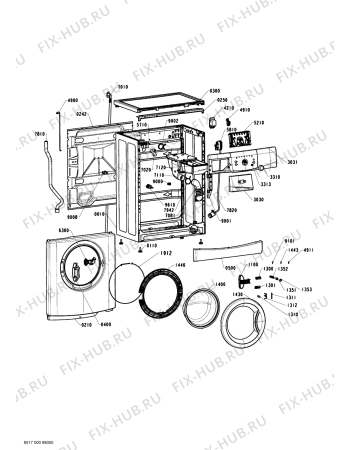 Схема №1 AWC 5081 с изображением Декоративная панель для стиралки Whirlpool 480111103756