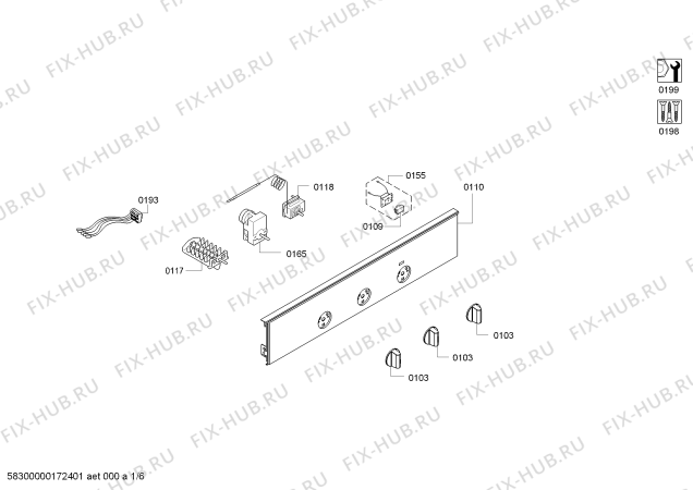 Схема №2 HBA41B251J с изображением Панель управления для плиты (духовки) Bosch 00709717