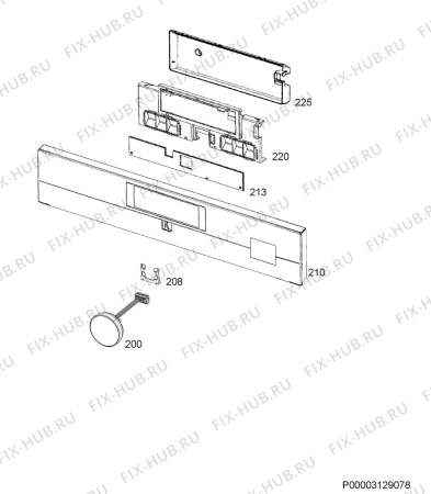 Взрыв-схема плиты (духовки) Aeg KSR892220M - Схема узла Command panel 037