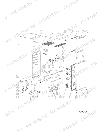 Схема №1 RAA29NX (F087864) с изображением Всякое для холодильника Indesit C00345525